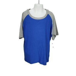 Raglan Mad Game Blue Gray‎ Medium 8/10 tee shirt